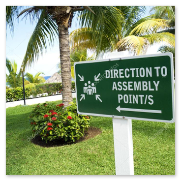 Panneau point de rassemblement