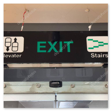 Signalétique de sécurité et sorties de secours
